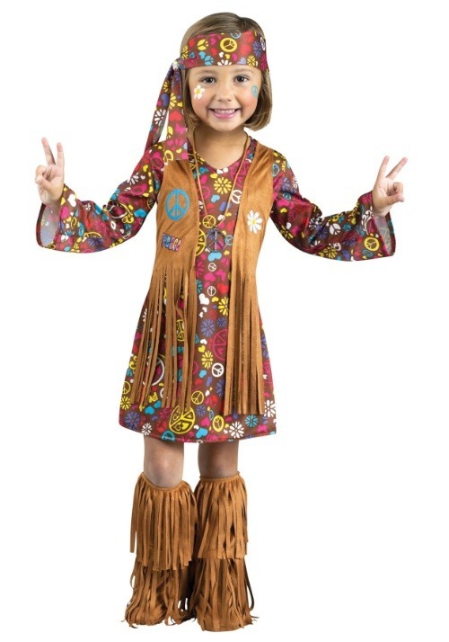 Girl's Peace & Love Hippie Toddler Costume