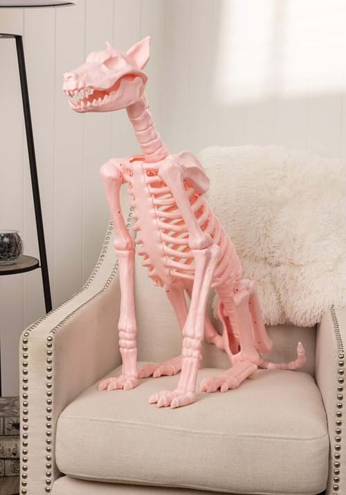 3.8FT Roxy the Pink Skeleton Dog Prop Decoration