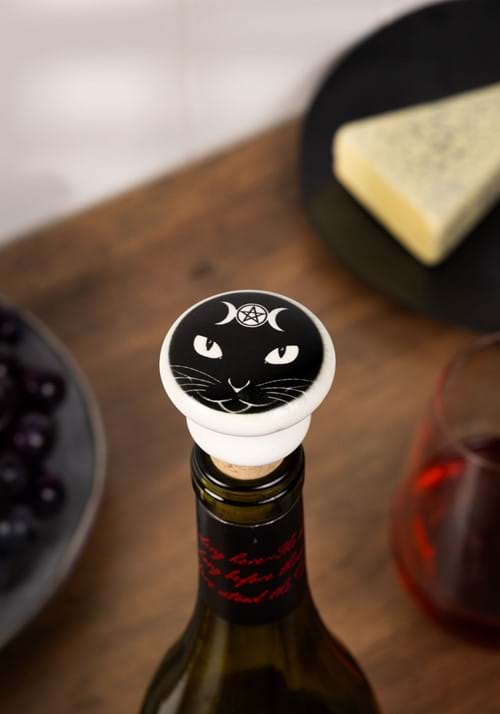 Sacred Black Cat Bottle Stopper