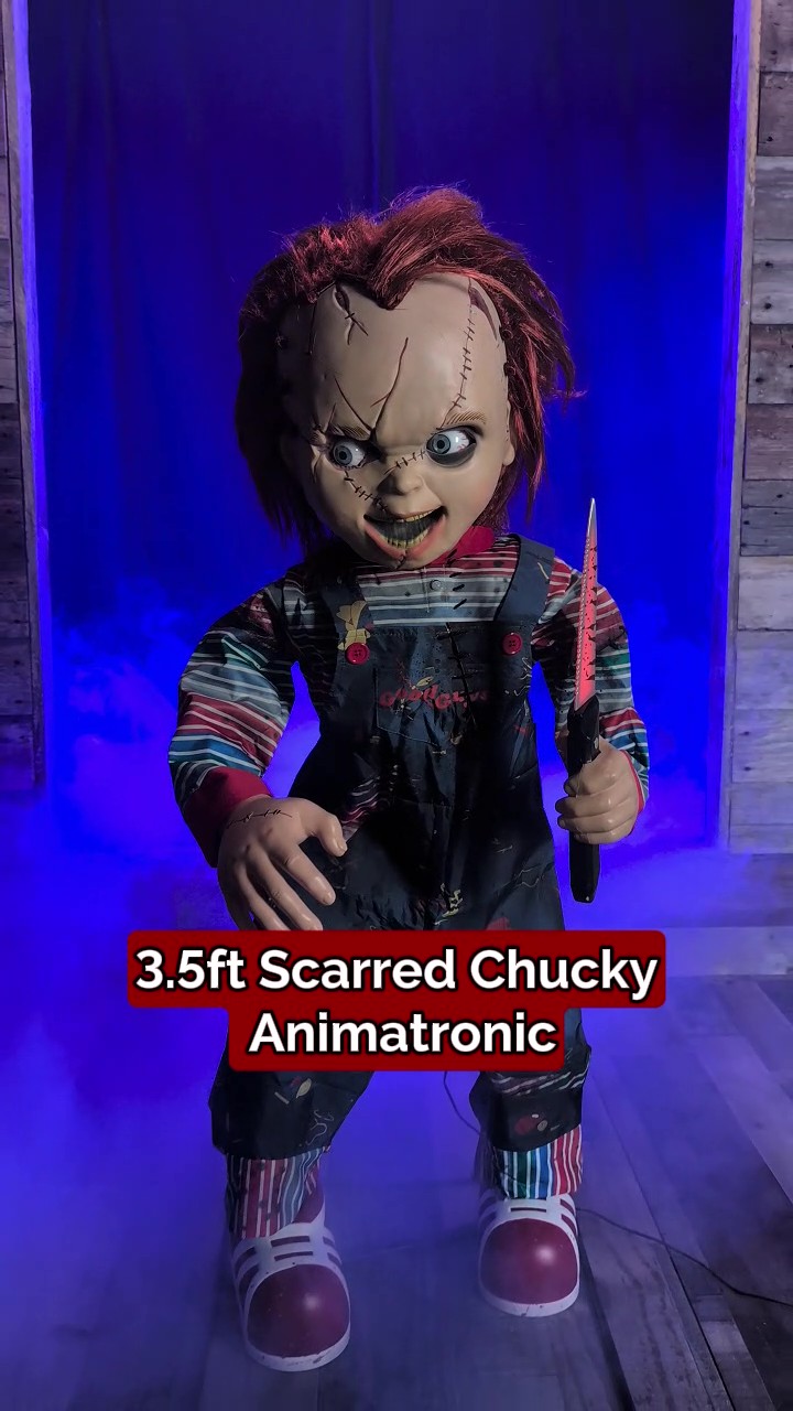 3.5FT Universal LED Scarred Chucky Animated Decoration