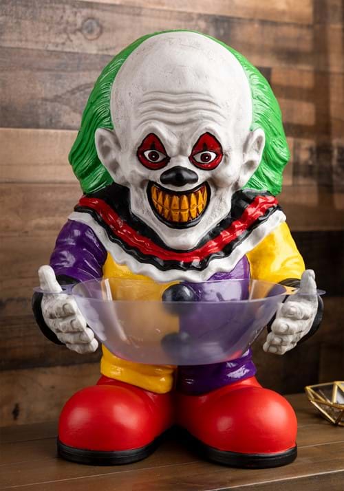 22-Inch Scary Clown Treat Bowl Holder Decoration