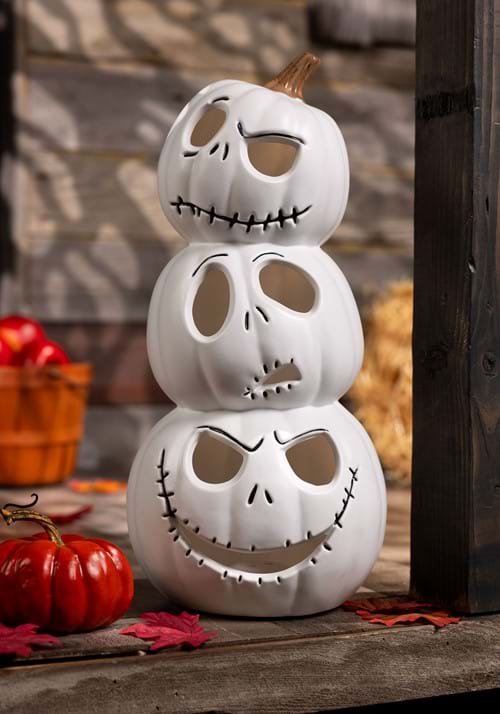 18-Inch Nightmare Before Christmas Jack Skellington Light Up Stacked Pumpkins Decoration