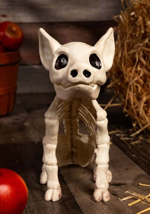 10-Inch Skeleton Seated Pig Decoration