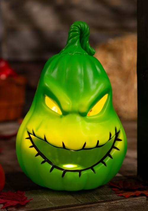 12-Inch Nightmare Before Christmas Light Up Oogie Boogie Pumpkin Decoration