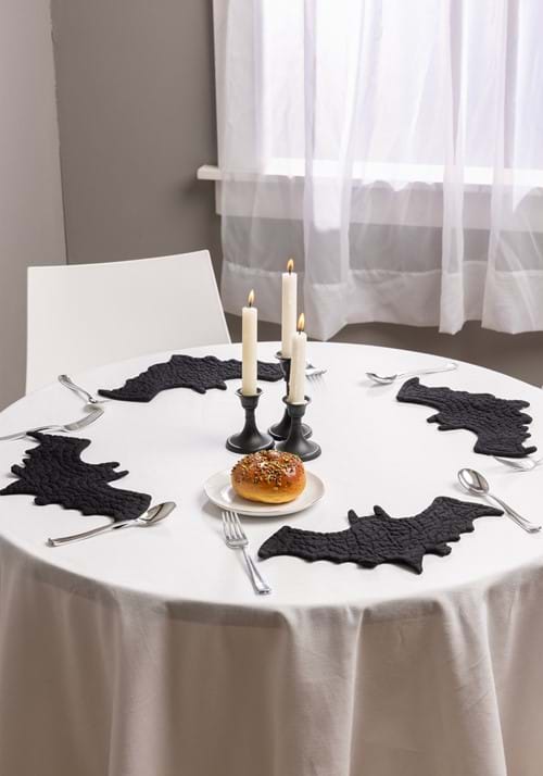 Set of 4 Fabric Bat Decoration Placemats