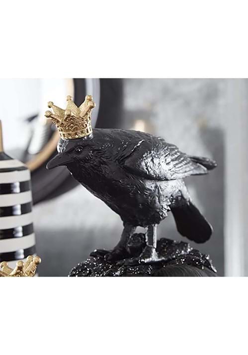 Set of Two Resin Gold Crown Crows Decoration 3 Set of Two Resin Gold Crown Crows Decoration