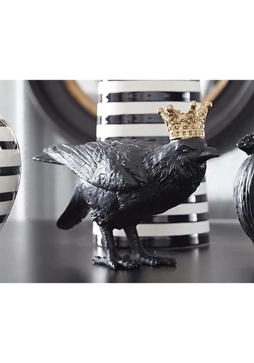Set of Two Resin Gold Crown Crows Decoration 4 Set of Two Resin Gold Crown Crows Decoration