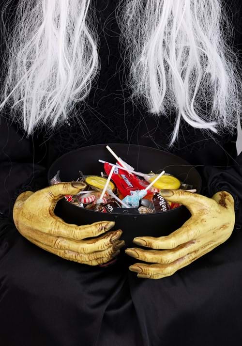 3.5FT Animatronic Seated Witch Holding Candy Bowl Decoration 10 3.5FT Animatronic Seated Witch Holding Candy Bowl Decoration
