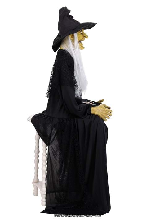 3.5FT Animatronic Seated Witch Holding Candy Bowl Decoration 5 3.5FT Animatronic Seated Witch Holding Candy Bowl Decoration