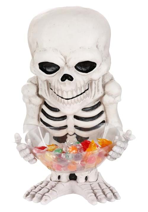 21-Inch Skeleton Treat Bowl Holder Decoration