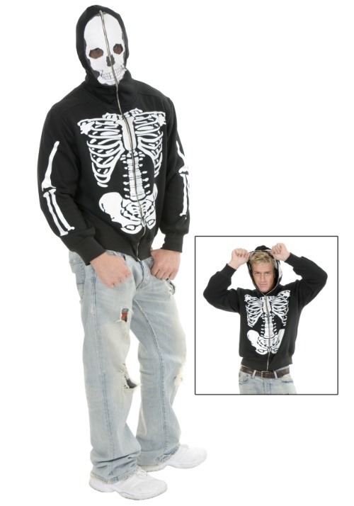Adult Skeleton Hooded Halloween Sweatshirt