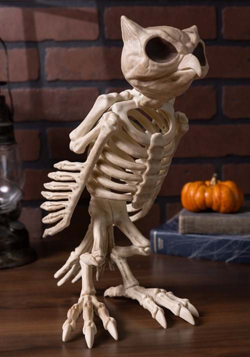 14-Inch Owl Skeleton Bones Decoration