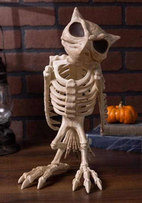 14-Inch Owl Skeleton Bones Decoration