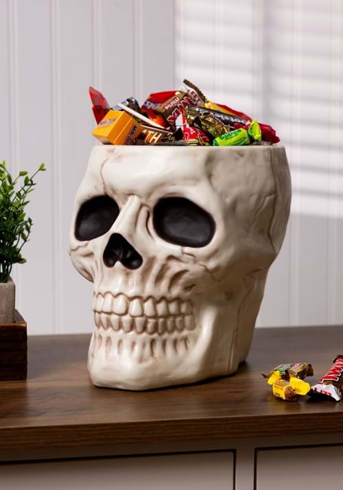 9-Inch Skull Candy Bowl Halloween Decoration