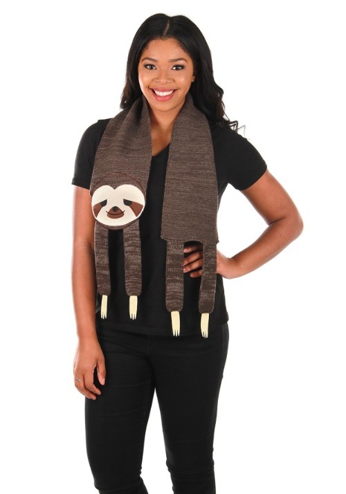Knit Scarf Sleepy Sloth