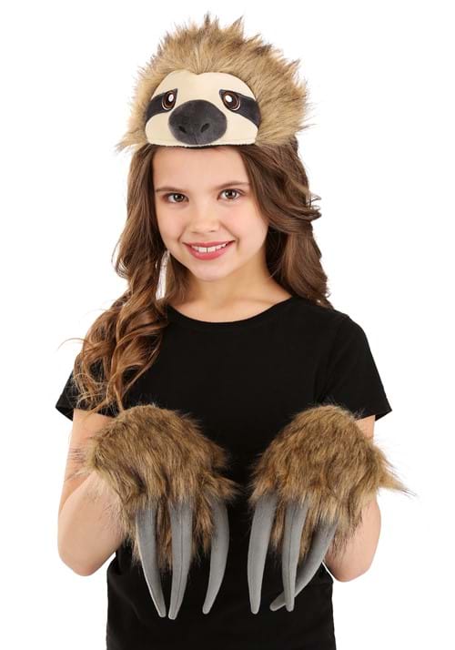 Sloth Soft Headband & Paws Accessory Costume Kit