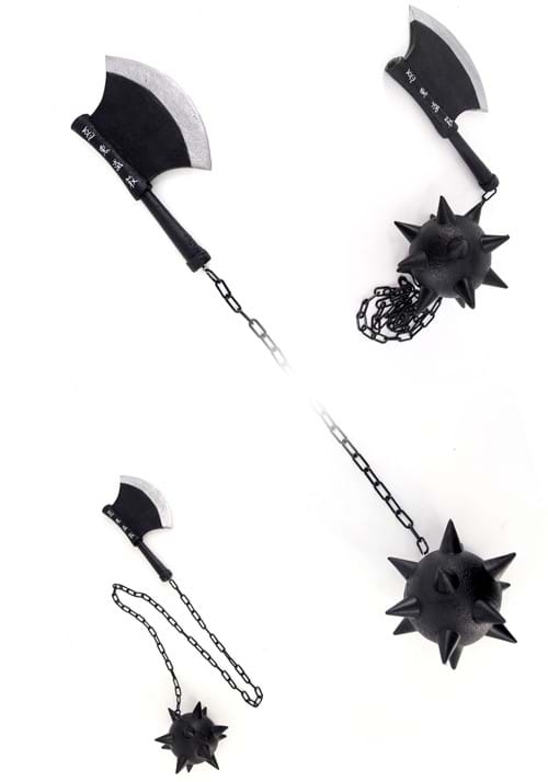 82.65 Demon Slayer Stone Hashira Gyomei Himejima Spiked Cosplay Flail Axe Chain