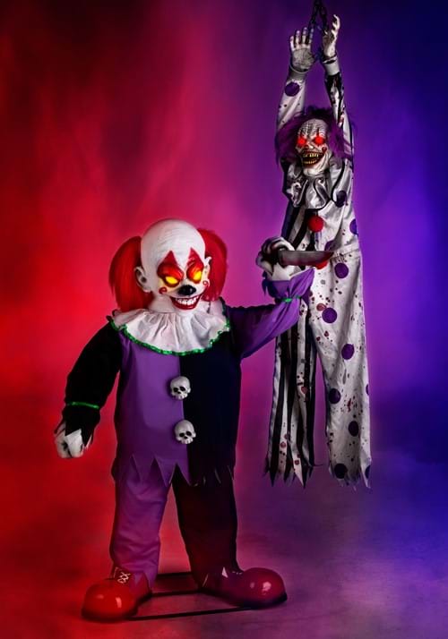 4.5FT Spine Shivering Shaking Animated Evil Clown Prop