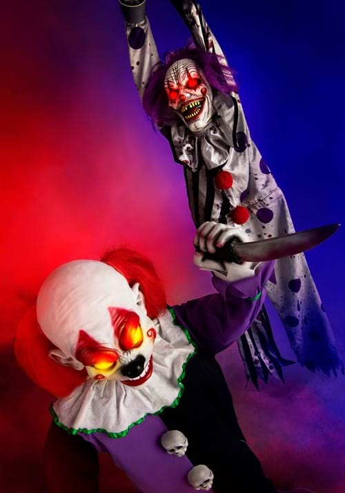 4.5FT Spine Shivering Shaking Animated Evil Clown Prop