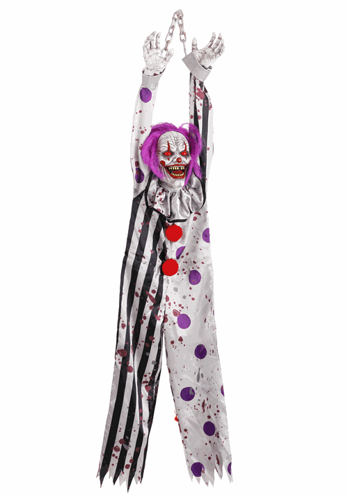 4.5FT Spine Shivering Shaking Animated Evil Clown Prop