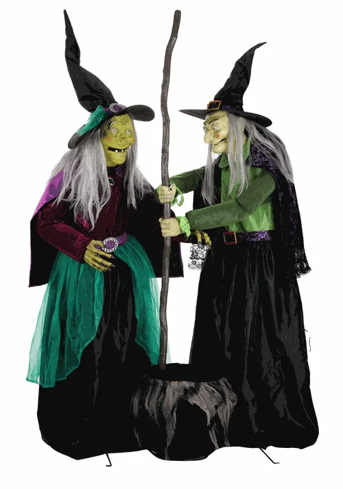 6.5FT Seasonal Visions International Animatronic Stirring Up Trouble Witch Decoration 18 6.5FT Seasonal Visions International Animatronic Stirring Up Trouble Witch Decoration