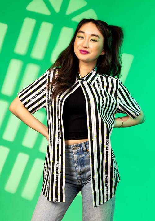 Striped Logo Beetlejuice Shirt for Adults 3 Striped Logo Beetlejuice Shirt for Adults