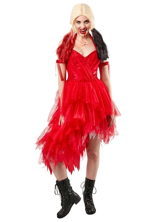 Women's Suicide Squad 2 Harley Quinn Red Dress Costume