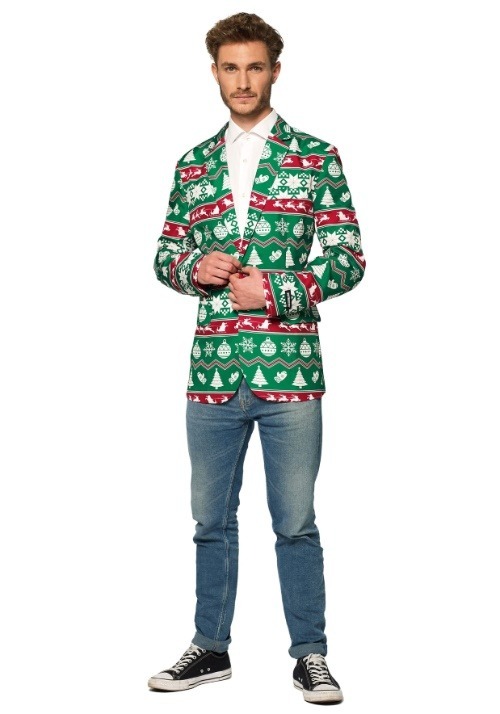 Men's Suitmeister Christmas Green Nordic Blazer