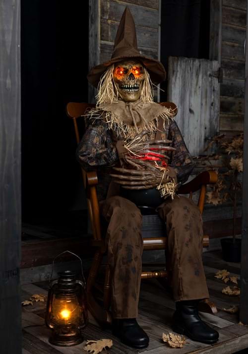 4.8FT Animatronic Swiping Scully the Seated Scarecrow Decoration -Tekky