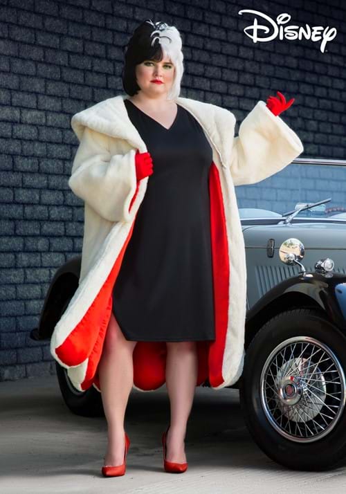 Plus Size Cruella De Vil Women's Deluxe Coat Costume