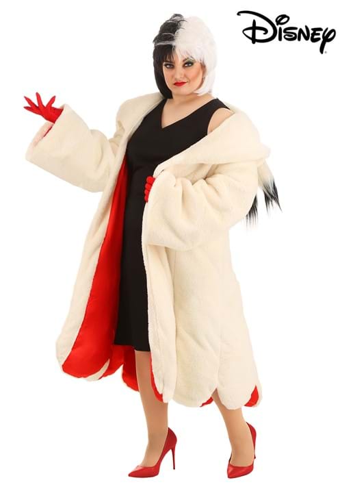 Plus Size Cruella De Vil Women's Deluxe Coat Costume
