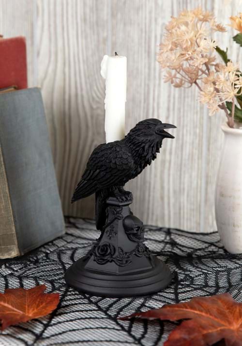6.5-Inch Candle Stick Poe's Raven Holder Decoration