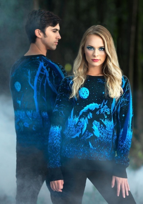 Adult Prowling Werewolf Halloween Sweater