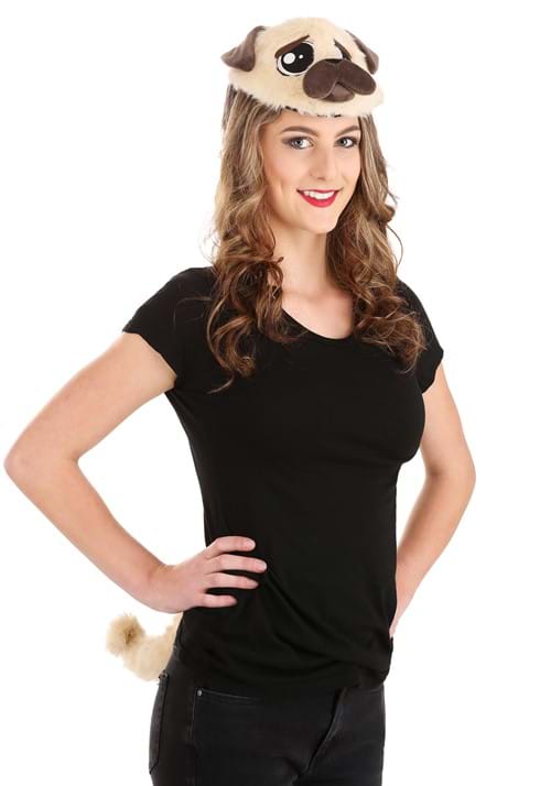 Pug Plush Headband & Tail Accessory Kit