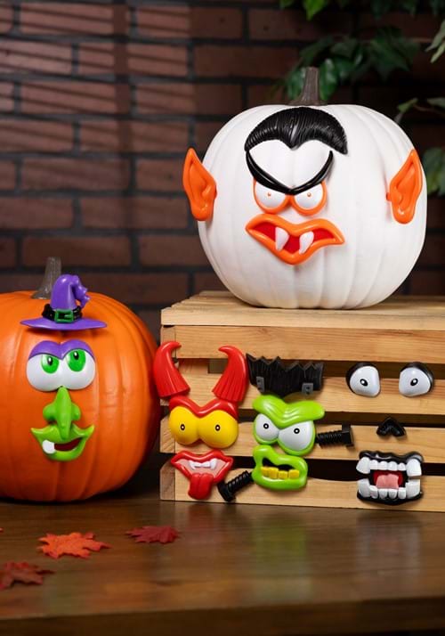 22 Piece Pumpkin Push In Face Parts Decoration