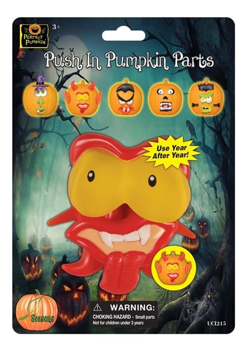 22 Piece Pumpkin Push In Face Parts Decoration