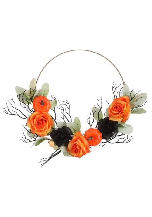 12-Inch Pumpkin Flower Wreath Halloween Decoration