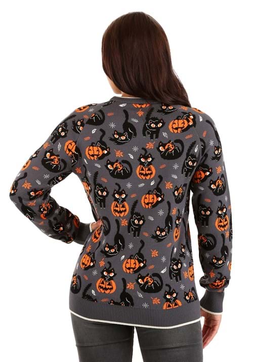 Quirky Kitty Halloween Sweater for Adults