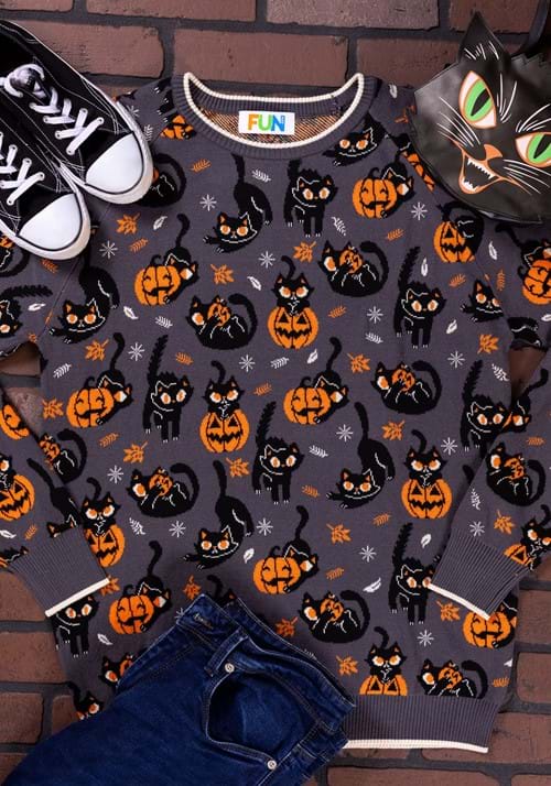 Quirky Kitty Halloween Sweater for Adults 4 Quirky Kitty Halloween Sweater for Adults