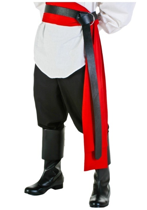 Black Faux Leather Renaissance Costume Belt for Adults