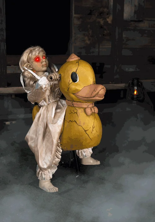 2.8FT Animatronic Rocking Duck Doll Decoration