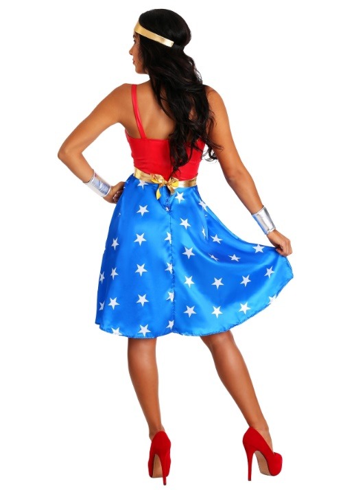 Adult Deluxe Long Dress Wonder Women's Costume
