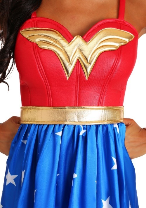 Adult Deluxe Long Dress Wonder Women's Costume 3 Adult Deluxe Long Dress Wonder Women's Costume