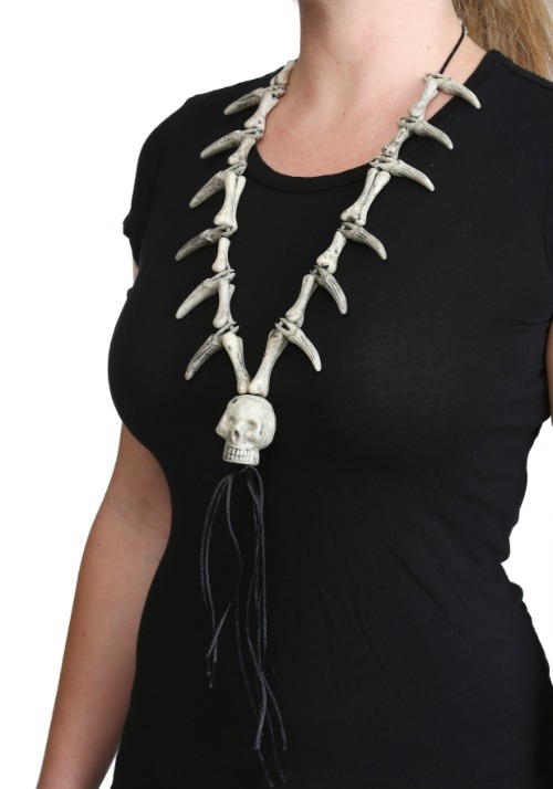 Faux Ivory Necklace with Skull Pendant for Adults