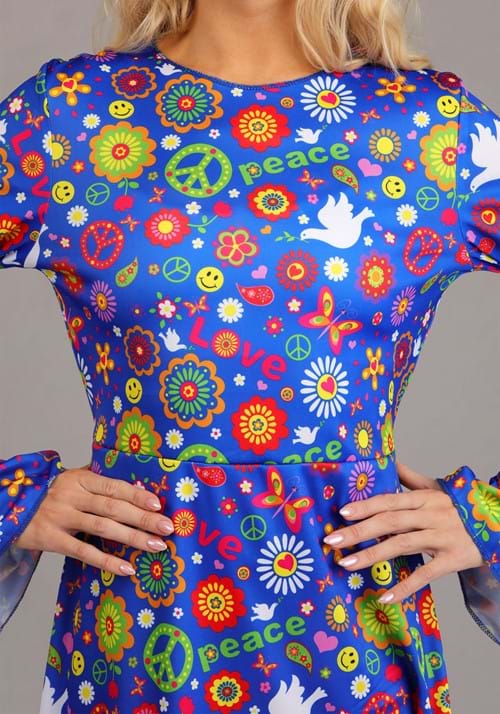 Flower Power Hippie Costume Dress for Women 4 Flower Power Hippie Costume Dress for Women