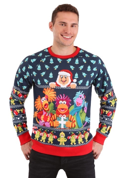 Fraggle Rock Sublimated Ugly Christmas Sweatshirt for Adults