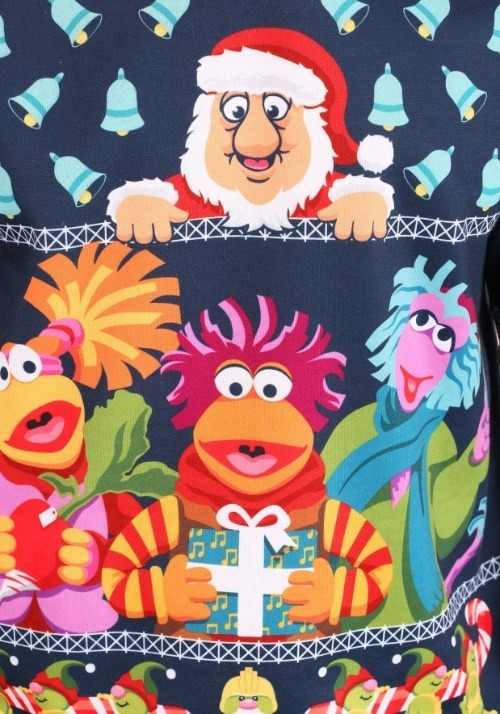 Fraggle Rock Sublimated Ugly Christmas Sweatshirt for Adults