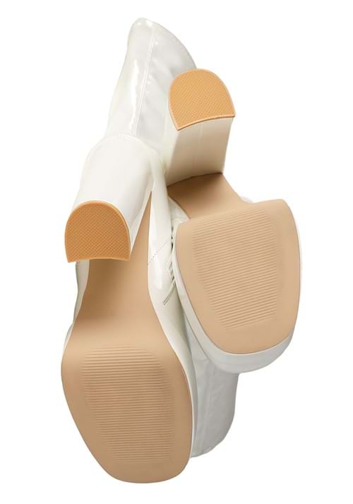 Adult White Patent Platform Gogo Boots