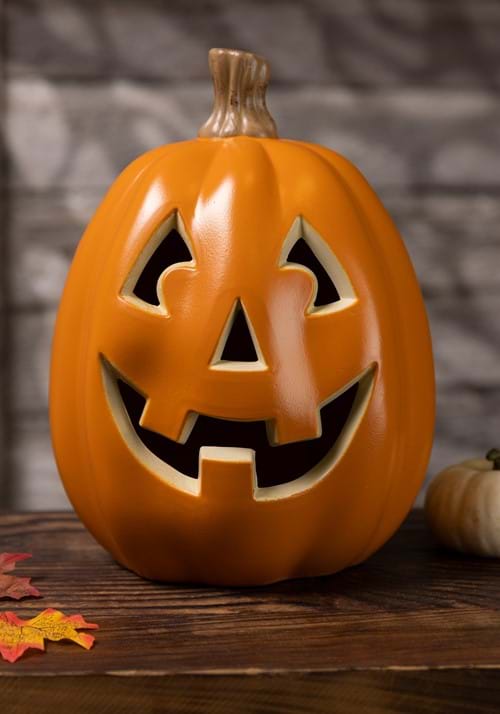 12-Inch Smiling Light Up Pumpkin Decoration