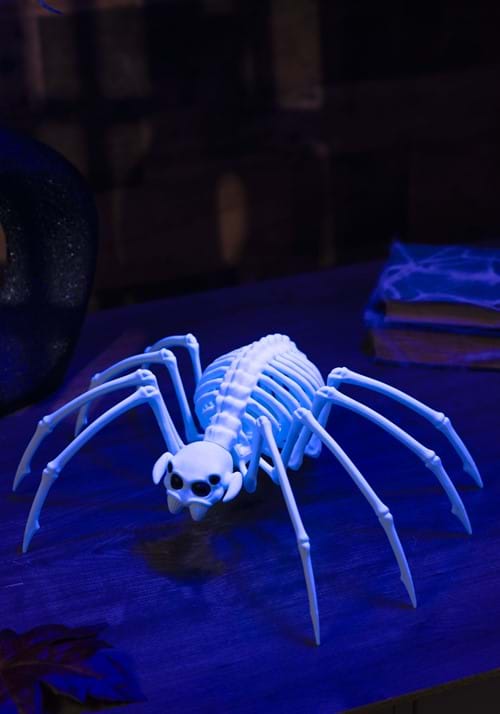 13.6 Black Light Spooky Ghostly Spider Skeleton Decoration